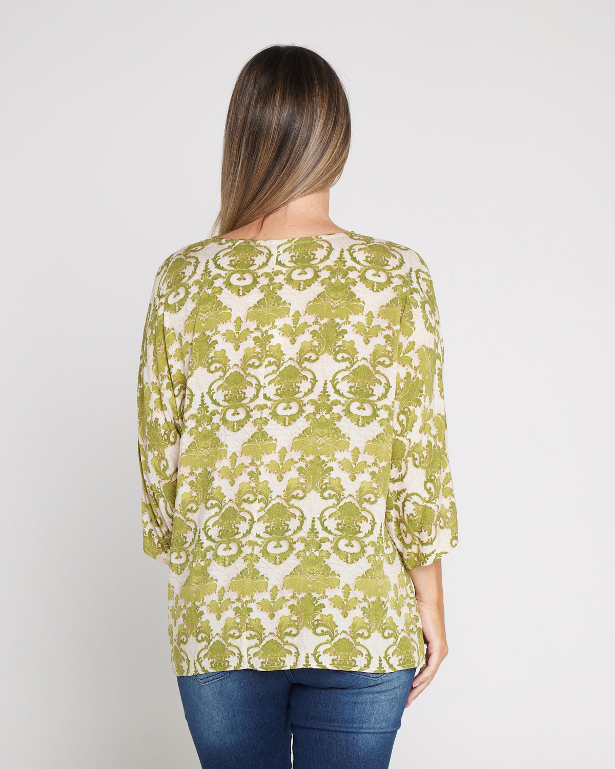 Summer Ease Top - Lime Tapestry Print