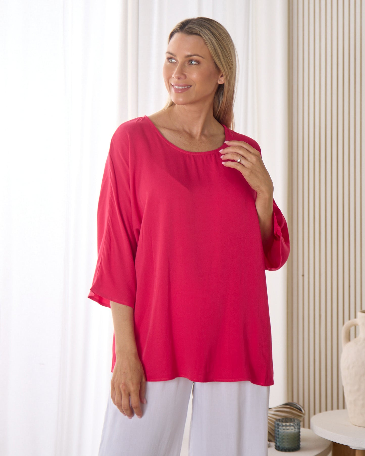 Summer Ease Essential Top - Raspberry