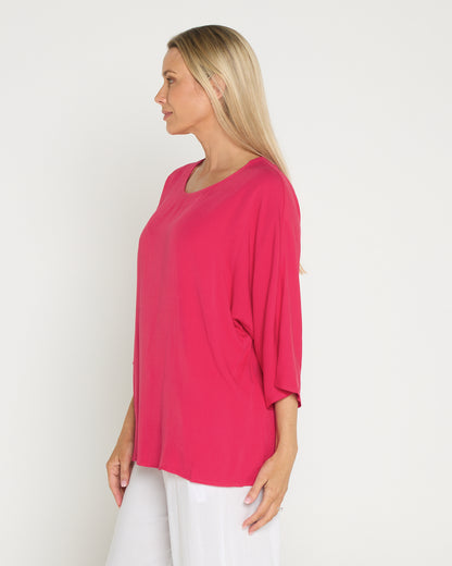Summer Ease Essential Top - Raspberry