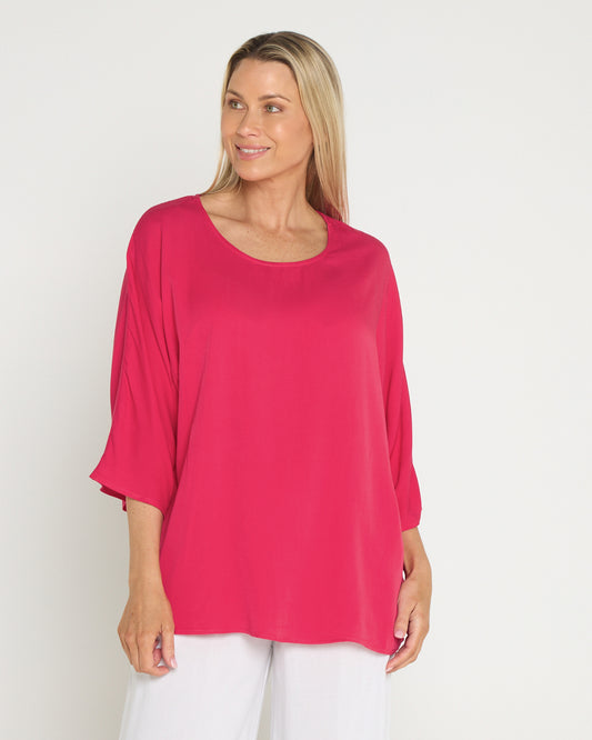 Summer Ease Essential Top - Raspberry