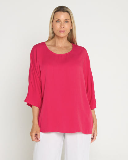 Summer Ease Essential Top - Raspberry