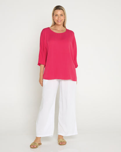Summer Ease Essential Top - Raspberry