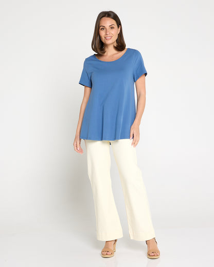 Margie Swing Top - Denim Blue