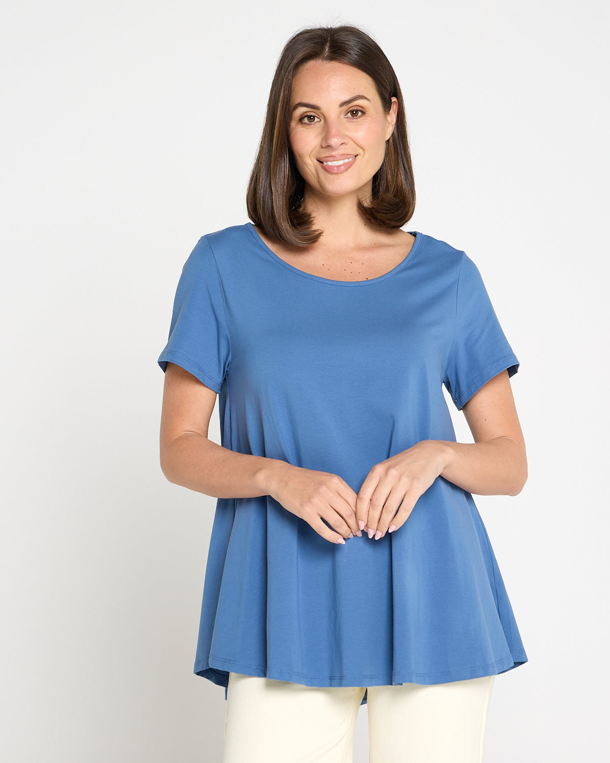 Margie Swing Top - Denim Blue