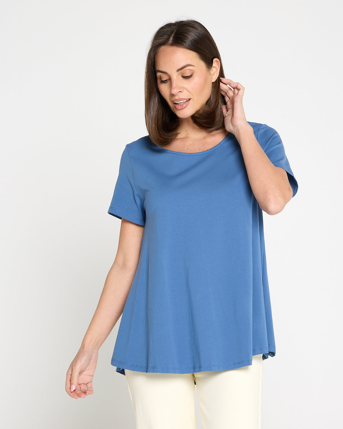 Margie Swing Top - Denim Blue