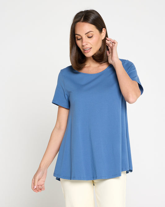 Margie Swing Top - Denim Blue