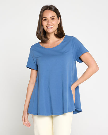 Margie Swing Top - Denim Blue