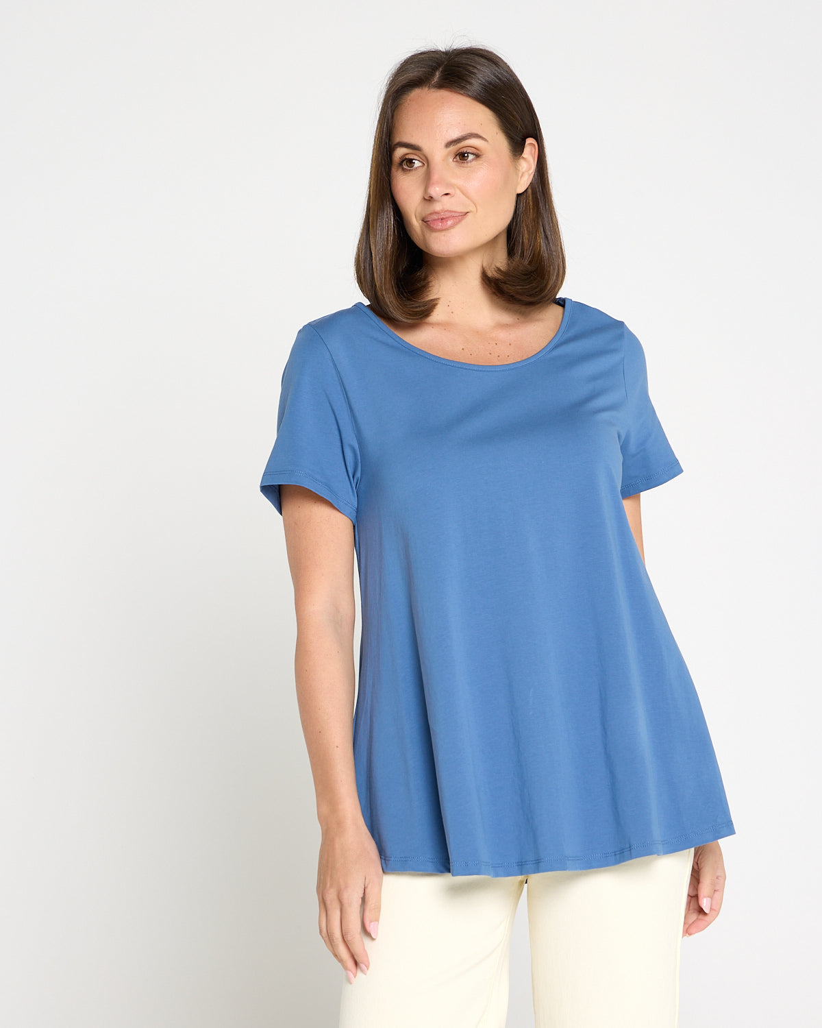 Margie Swing Top - Denim Blue