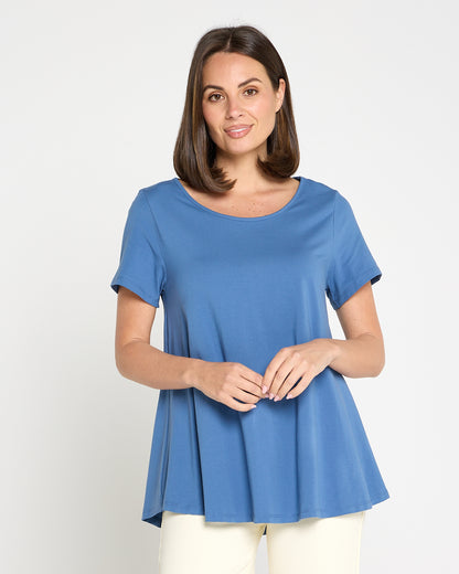 Margie Swing Top - Denim Blue