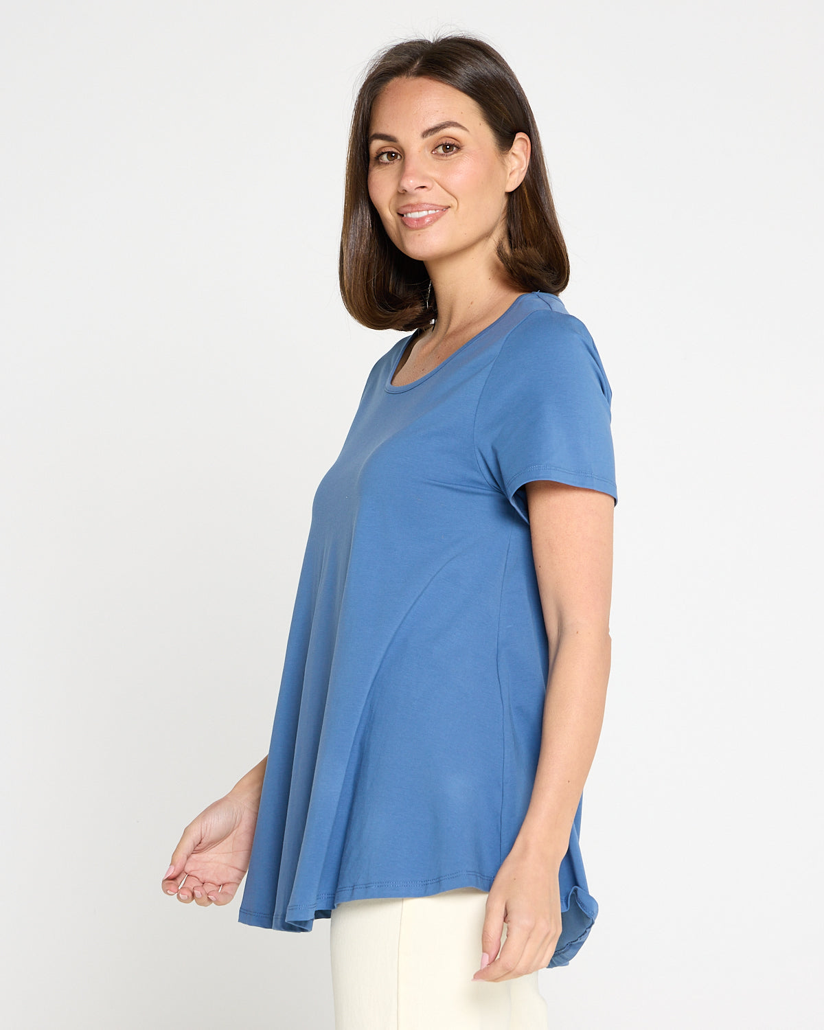 Margie Swing Top - Denim Blue