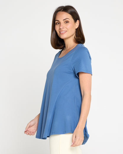 Margie Swing Top - Denim Blue