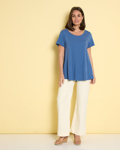 Margie Swing Top - Denim Blue