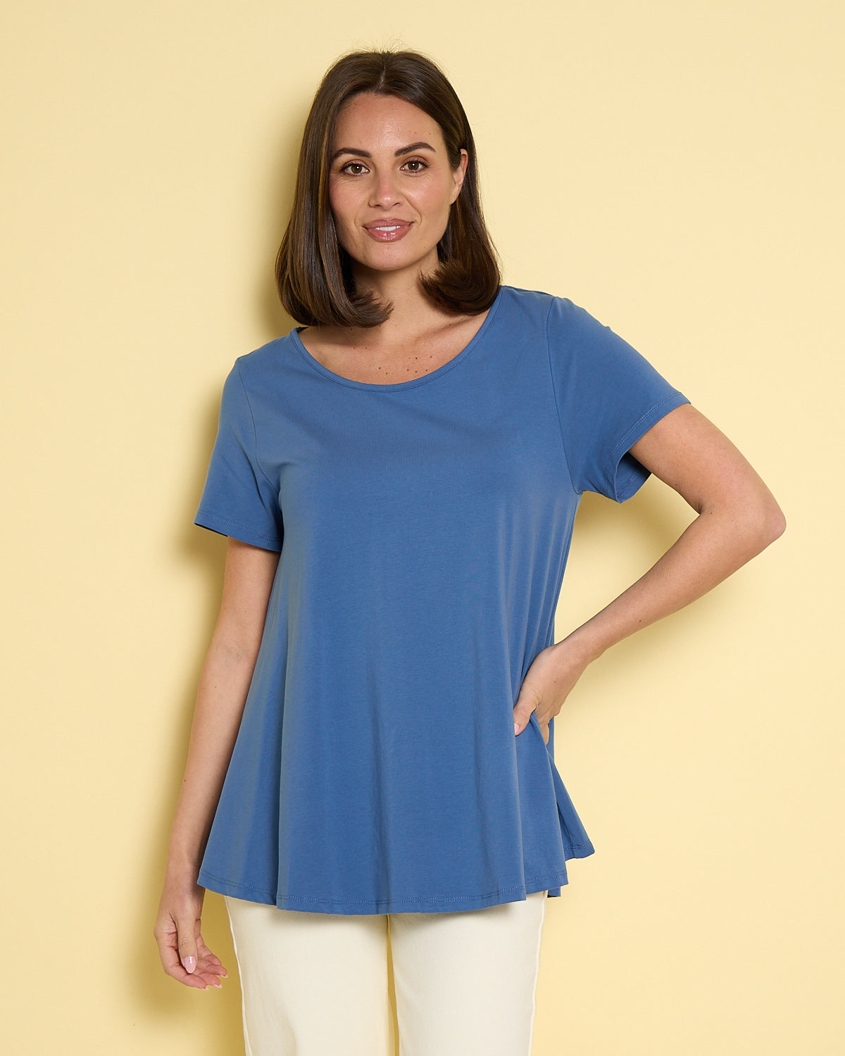 Margie Swing Top - Denim Blue