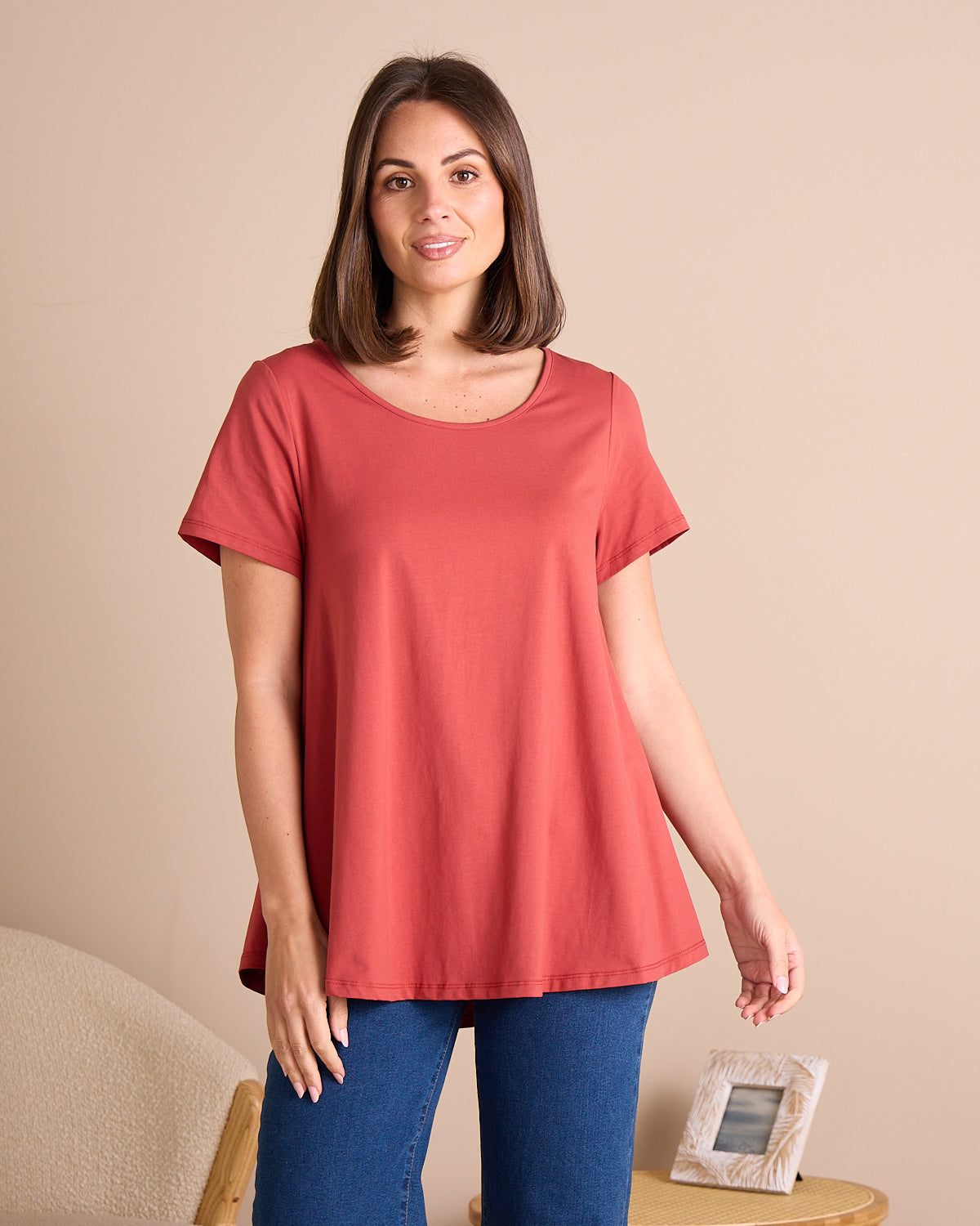 Margie Swing Top - Terracotta