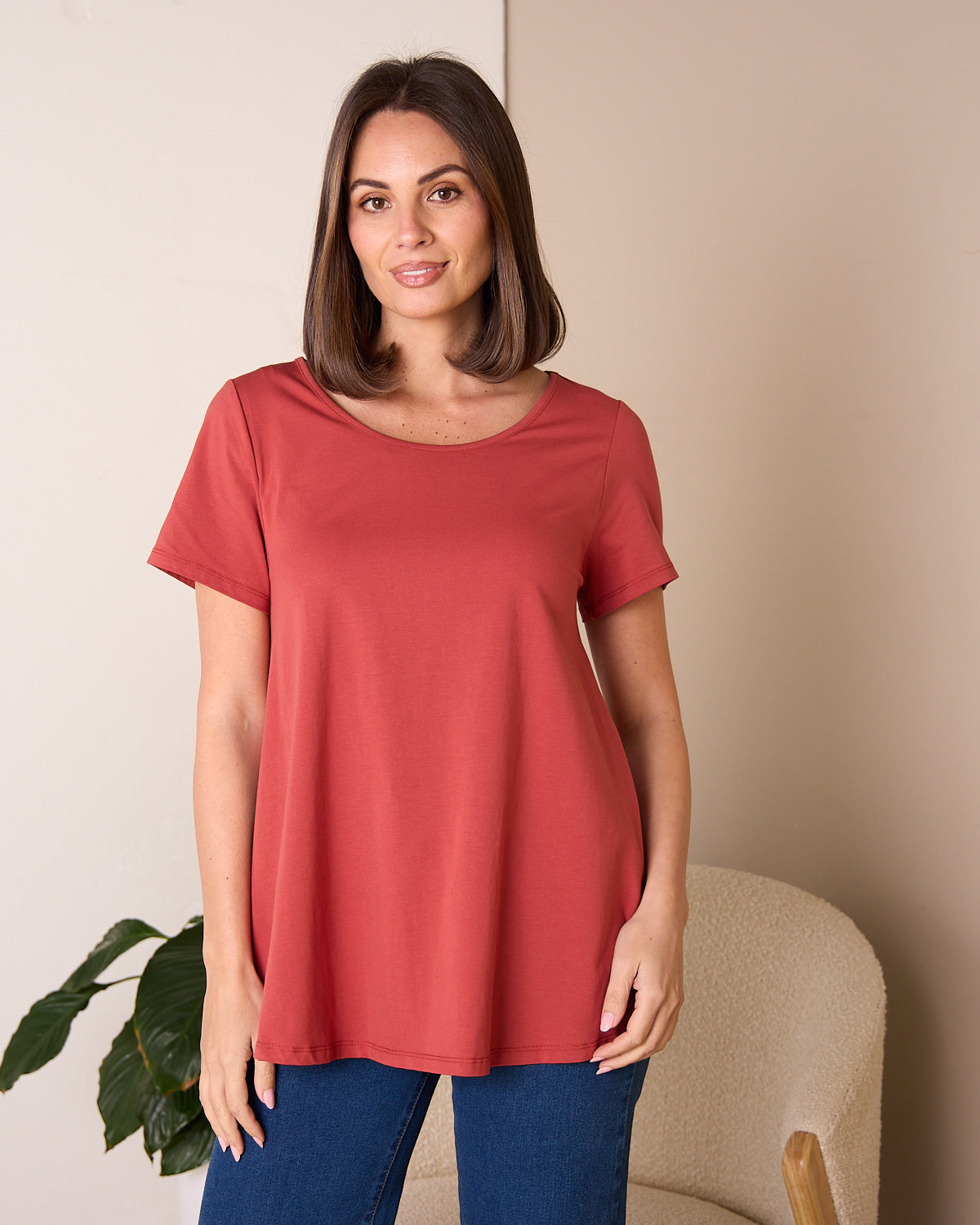 Margie Swing Top - Terracotta