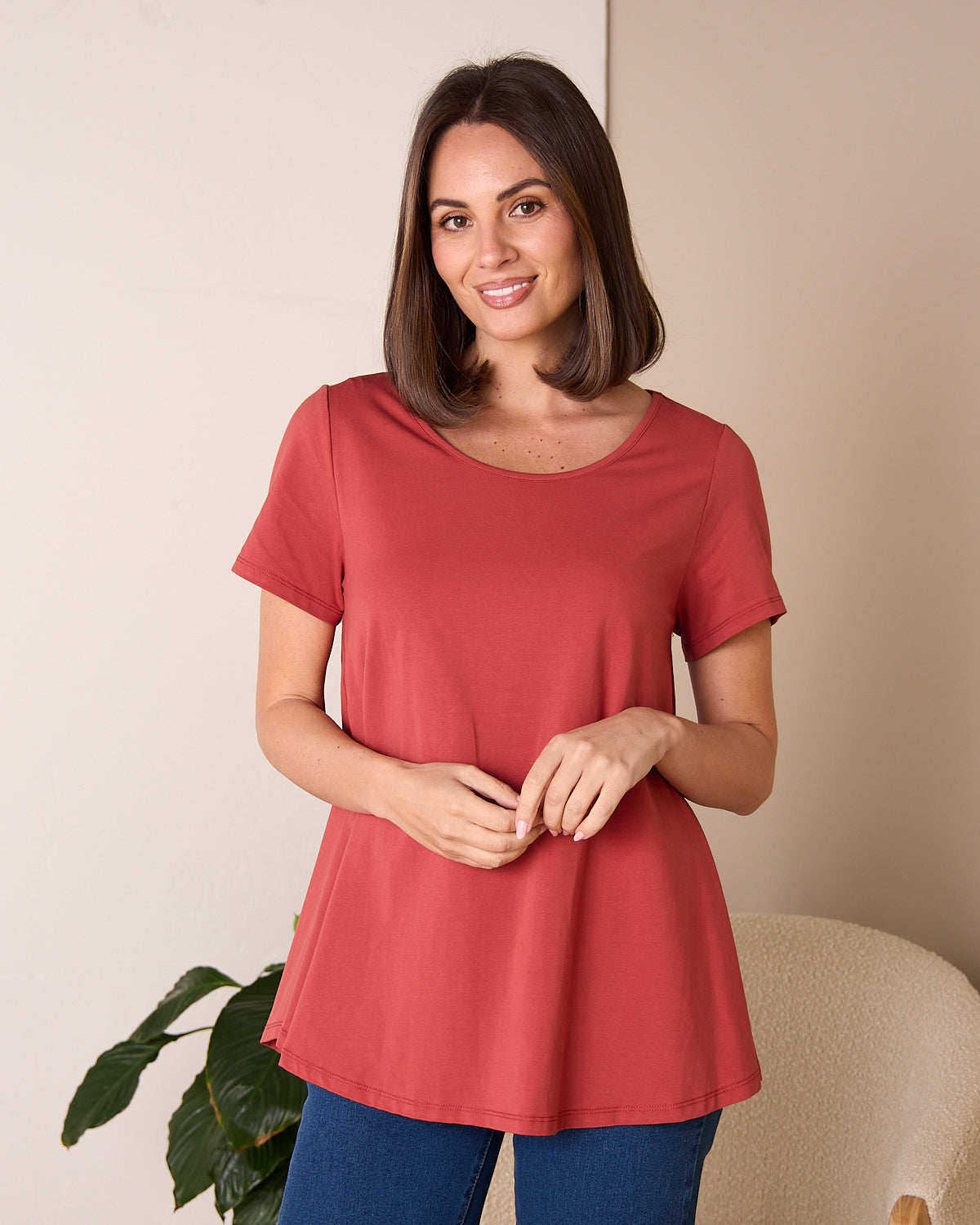 Margie Swing Top - Terracotta