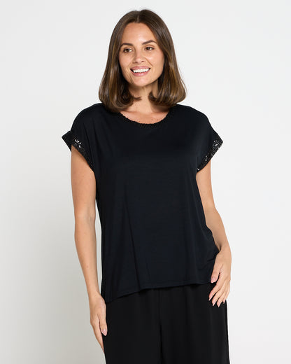 Sequin Sparkle Top - Black