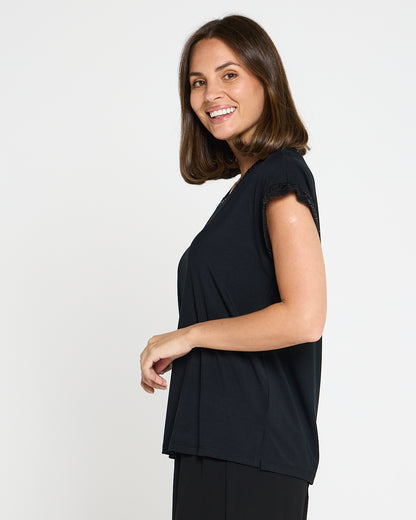 Sequin Sparkle Top - Black