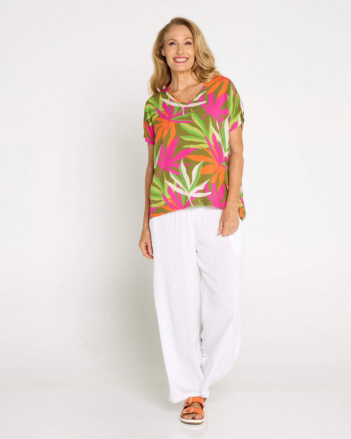 Tina V Neck Top - Tropical