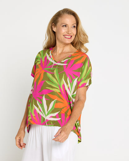 Tina V Neck Top - Tropical