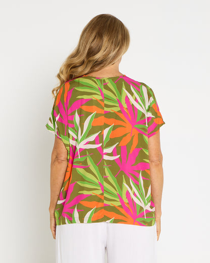 Tina V Neck Top - Tropical