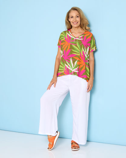 Tina V Neck Top - Tropical