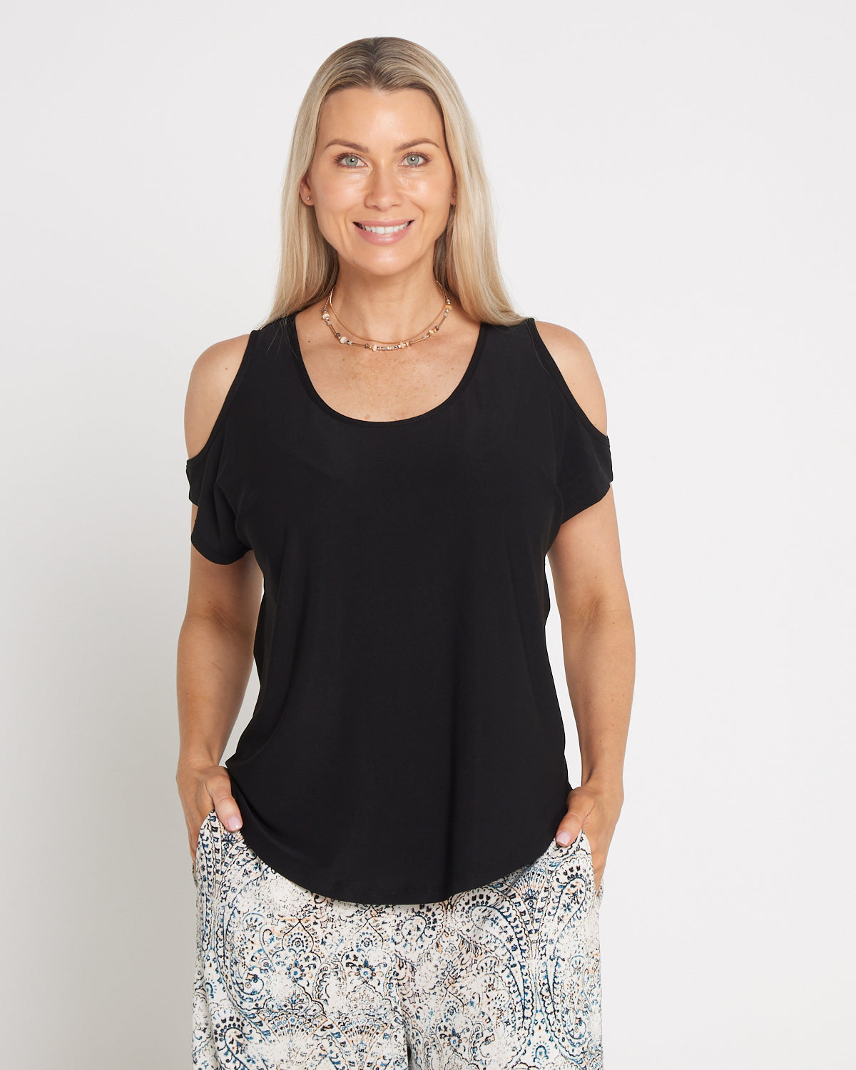Cold Shoulder Top - Black