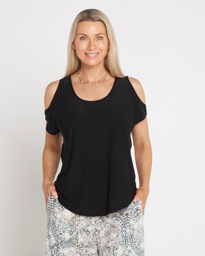 Cold Shoulder Top - Black