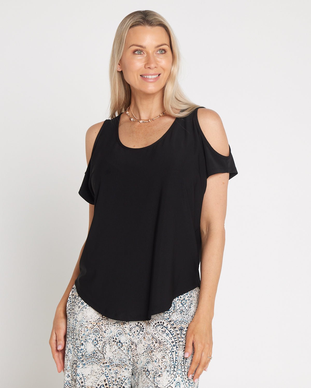 Cold Shoulder Top - Black