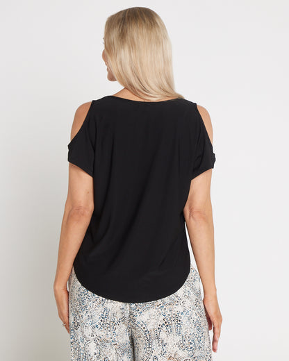 Cold Shoulder Top - Black
