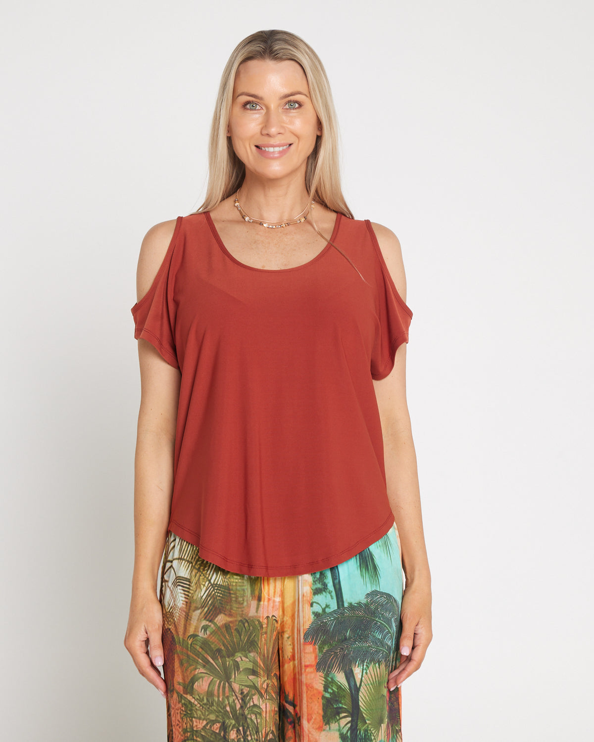 Cold Shoulder Top - Cinnamon