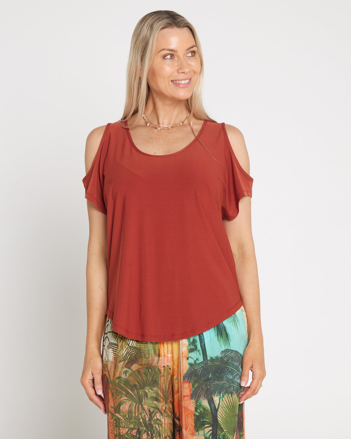 Cold Shoulder Top - Cinnamon