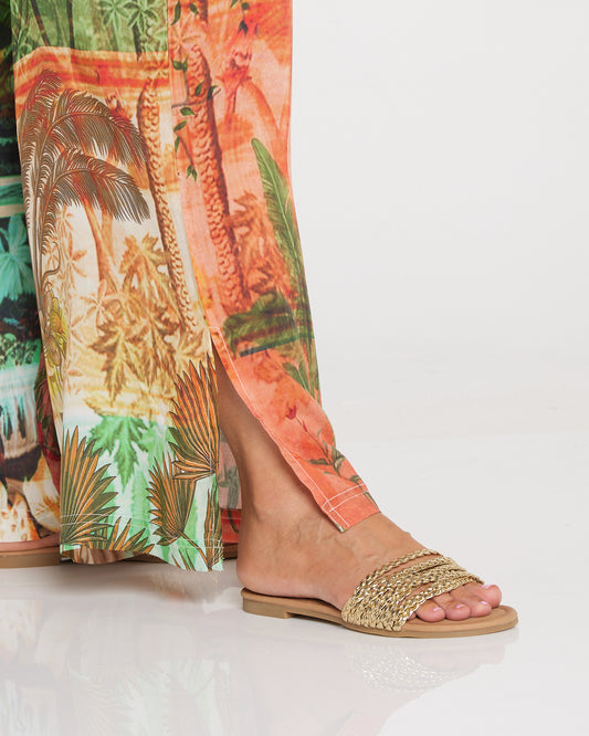 Miramar Plaited Sandal - Gold