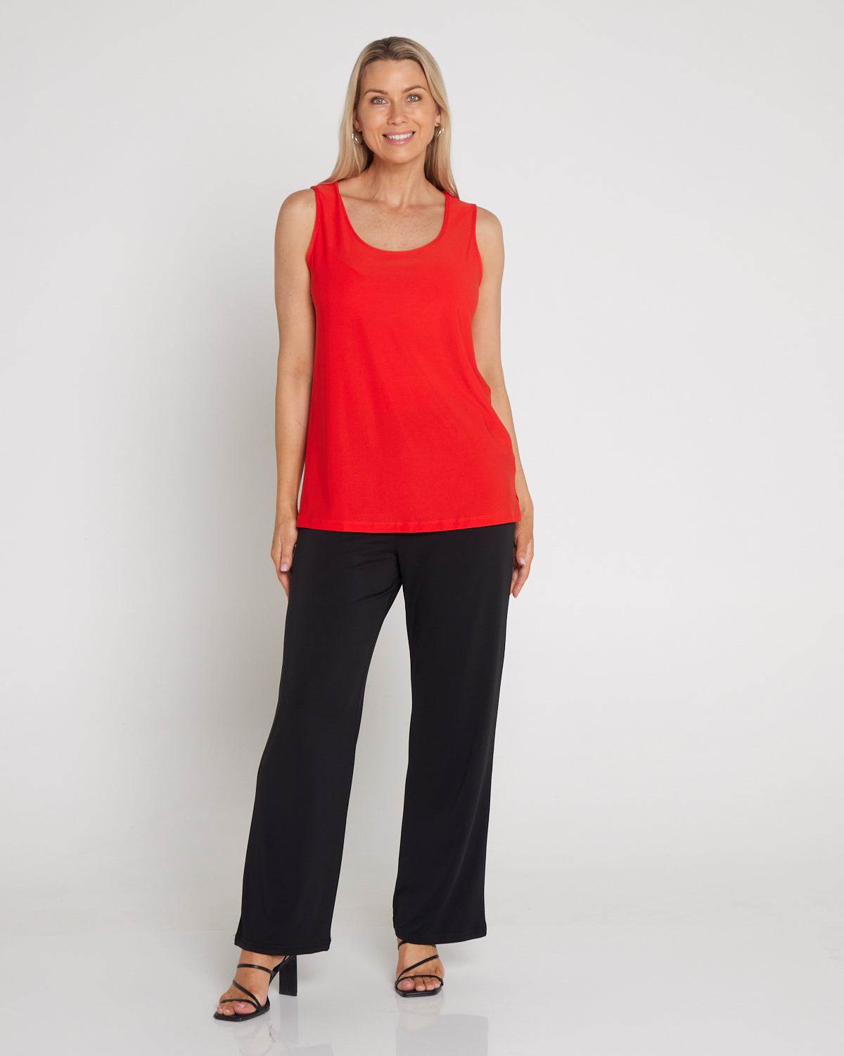 Long Line Tank - Coral Red