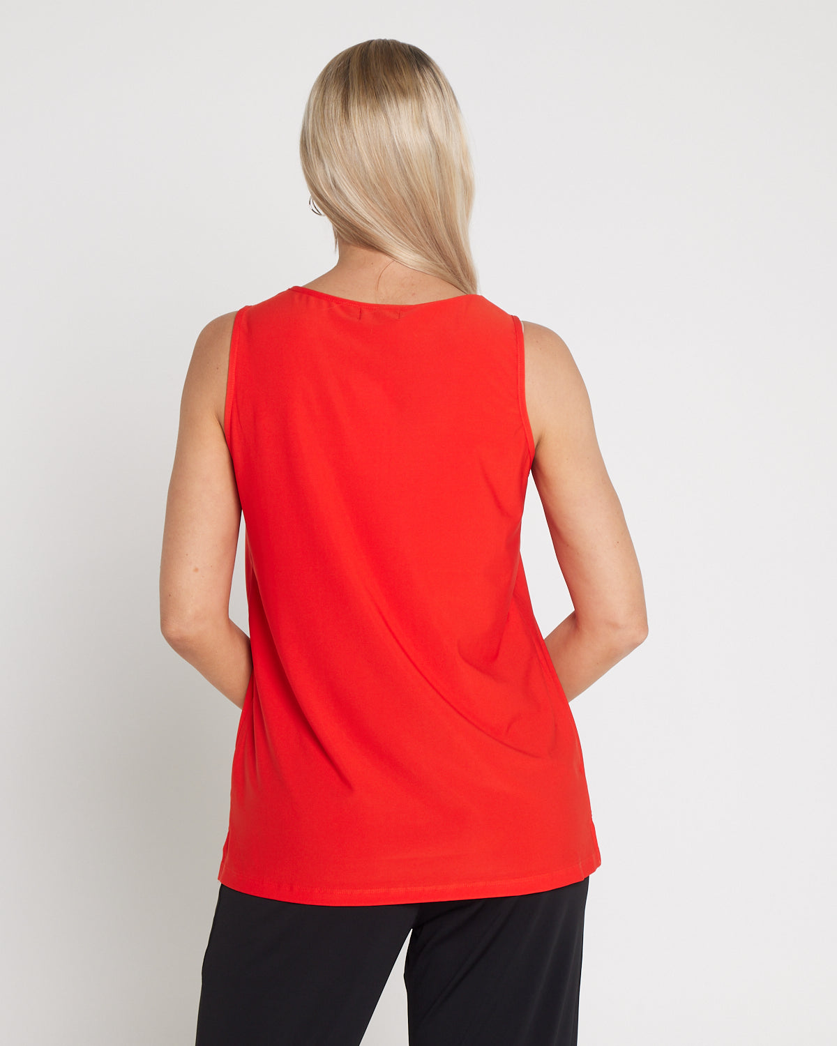 Long Line Tank - Coral Red