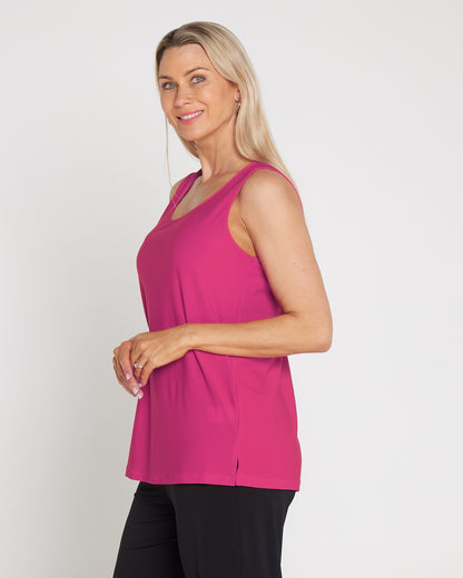 Long Line Tank - Fuchsia