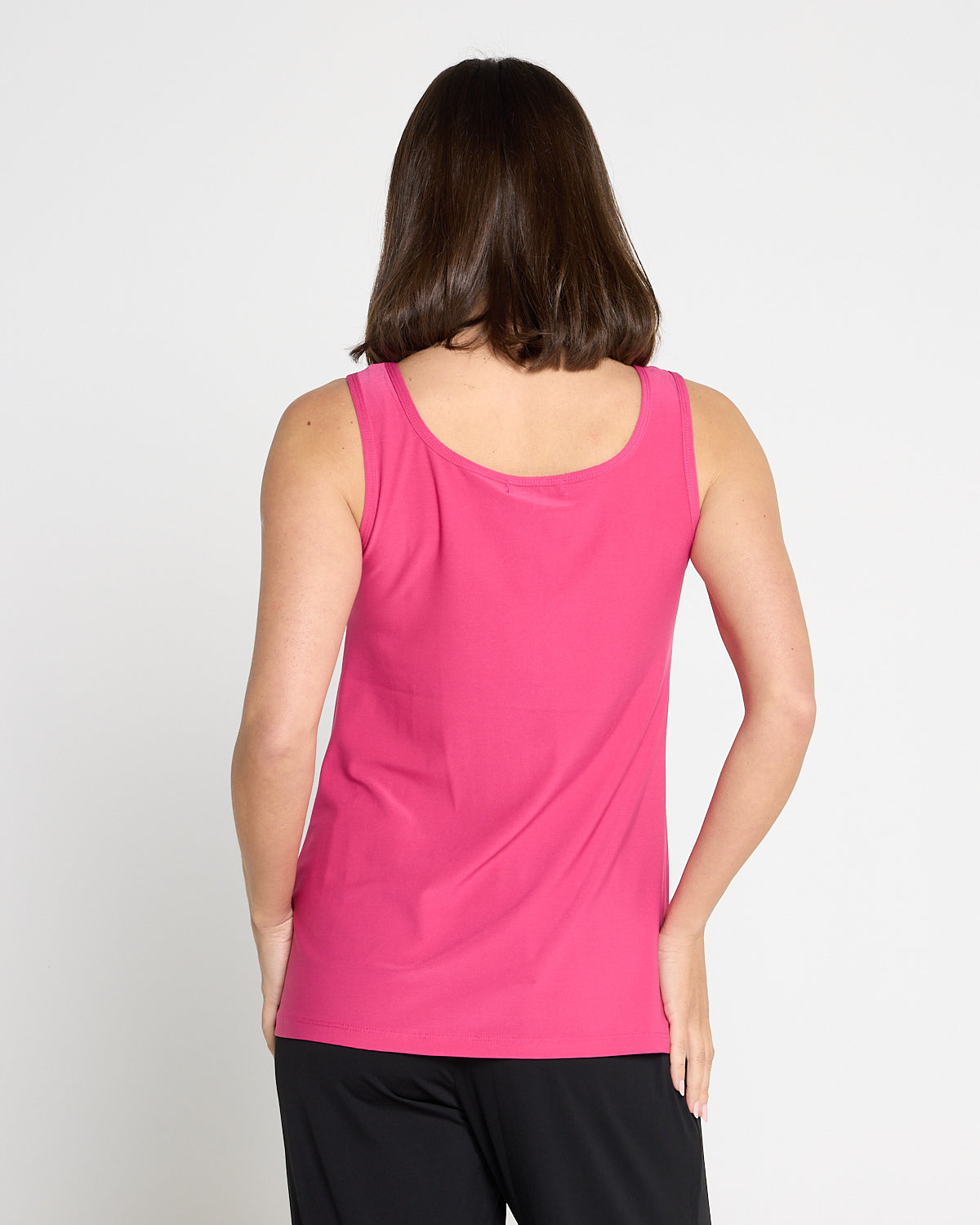 Ruche Neck Cami - Fuchsia