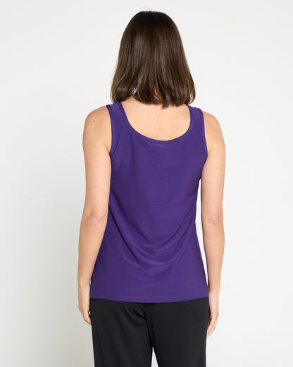 Ruche Neck Cami - Purple