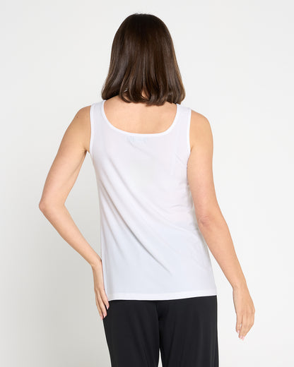Ruche Neck Cami - White