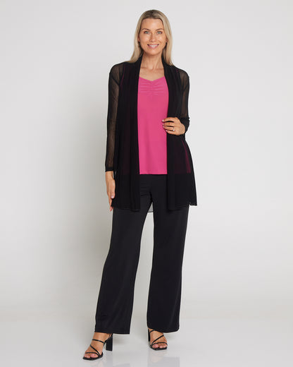 Ruche Neck Cami - Fuchsia