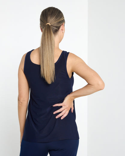 Ruche Neck Cami - Navy
