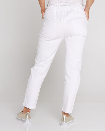 Renee Pants - White/Gold Foil