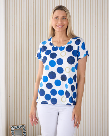 Spotty Dotty Top - Electric