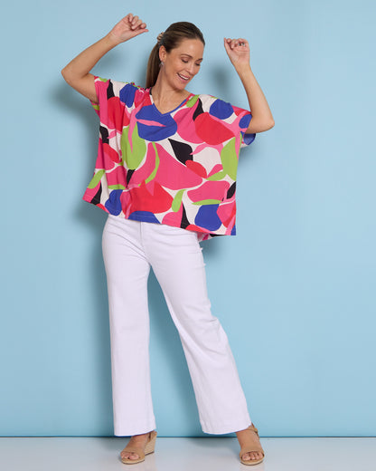 Colour Pop Top - Raspberry Lime