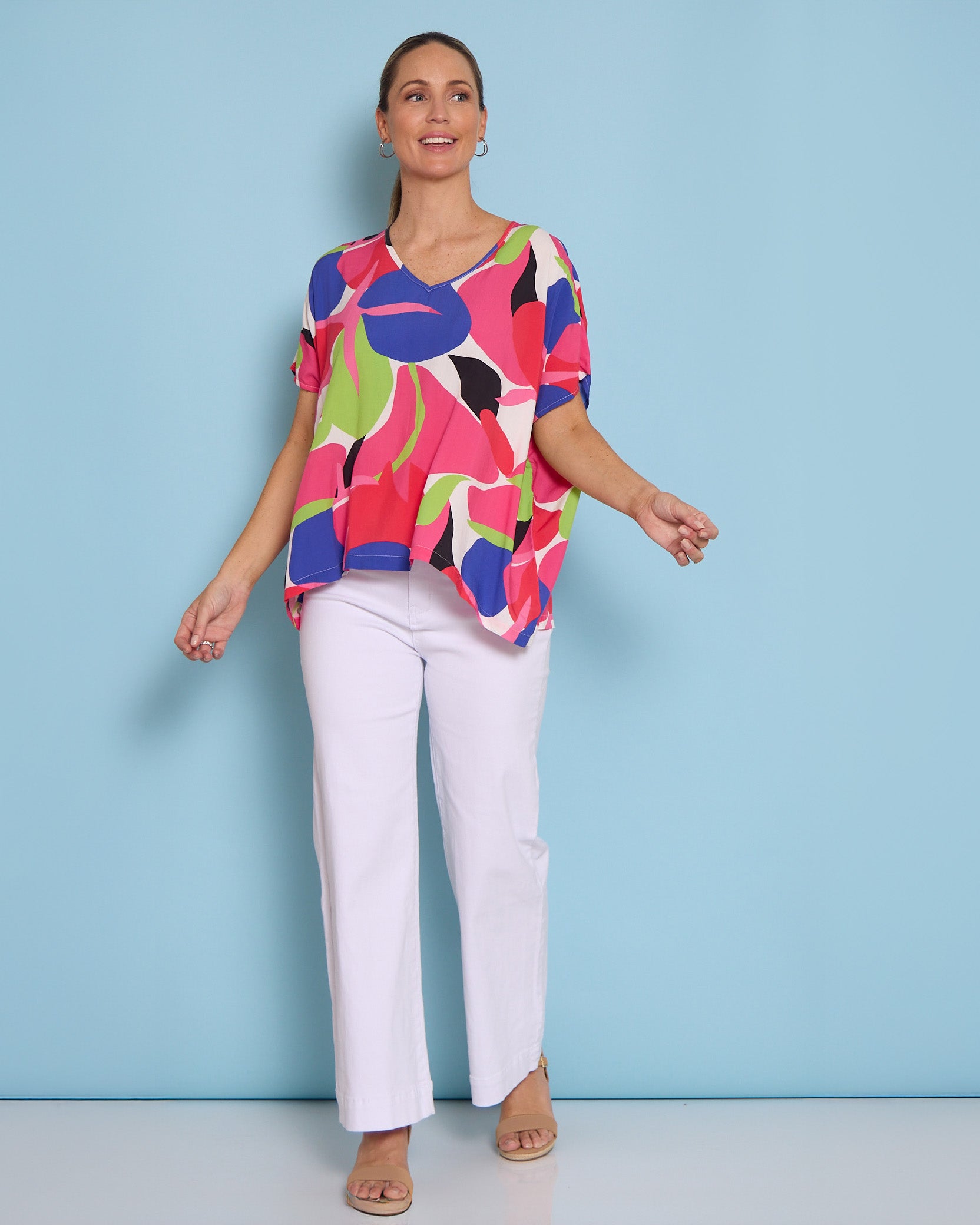 Raspberry Color Top Cordelia St Colour Pop Top – Raspberry Lime Print – TULIO Fashion
