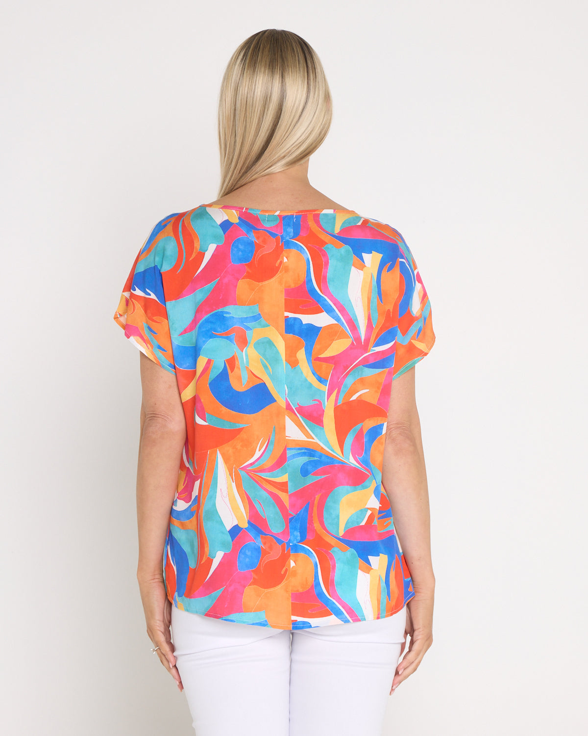 Misty Cap Sleeve Relaxed Top - Swirl