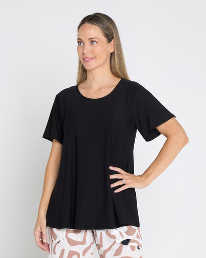 Swing Scoop Top - Black