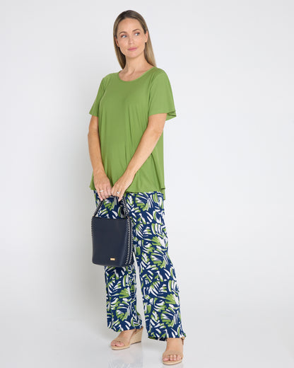 Stevie Blanket Stitch Bucket Bag – Navy & White