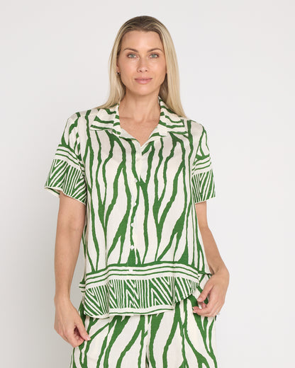 Zimbabwe Border Shirt - Green