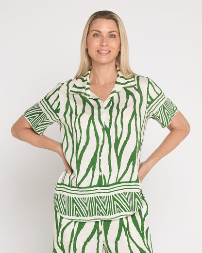 Zimbabwe Border Shirt - Green
